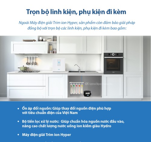 Máy điện giải ion kiềm giàu Hydro Trim ion Hyper (trọn bộ)